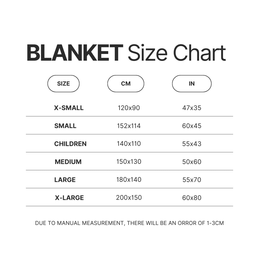 Blanket Size Chart - LSDREAM Shop