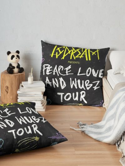 LSDREAM Peace Love And Wubz Tour Throw Pillow Official LSDREAM Merch