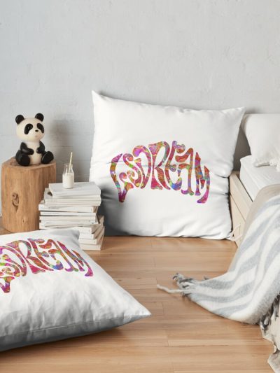 LSDREAM Neon Dreams Throw Pillow Official LSDREAM Merch