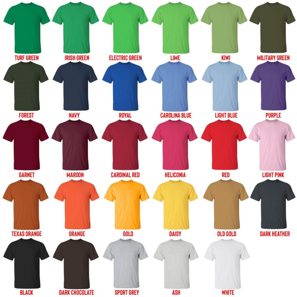 t shirt color chart - LSDREAM Shop